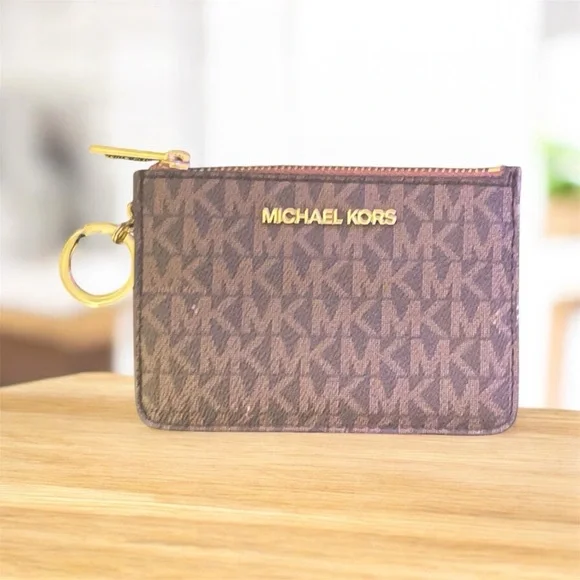 Michael Kors Tan Card Holder with Key Ring - Picture 7 of 8